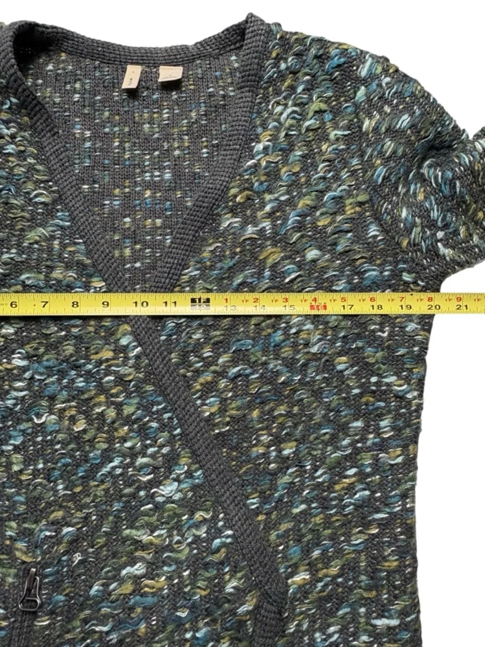 Anthropologie Moth Keavy Jacquard Open Cardigan Chunky Knit Cocoon Size M *Read